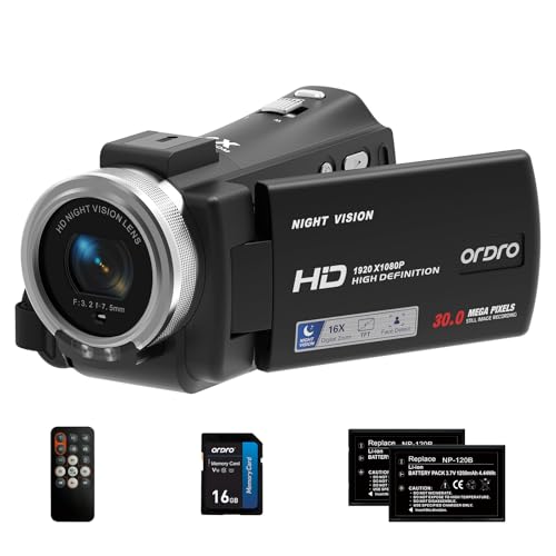 Amazon | ORDRO ビデオカメラ HDV V12 HD 1080P ビデオ カメラ